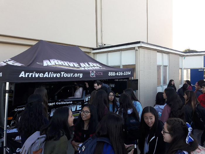 Arrive Alive Tour - distracted driving simulator - Lompoc HS 2